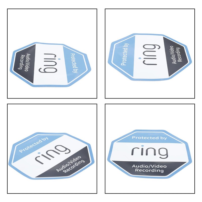 Durlo 10Pcs CCTV Doorbell Camera Sticker PVC Waterproof Ring Security