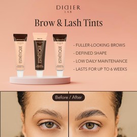 DIDIER LAB Lash and Eyebrow Tint Light Brown Set with Tint Activator 2in1 - Resistant to Rubbing and Water - Results Last Up to 6 Weeks - Eyelash Eyebrow Dye Kit - 2pcs