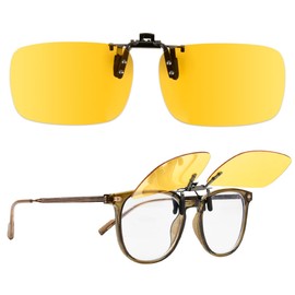 CENBEN Polarized Clip On Night Driving Glasses, 2Pack Clip On Sunglasses, Polarized Flip Up Driving Glasses Anti Glare for Men Women Driving, Fishing, Skiing, Runing, Cycling