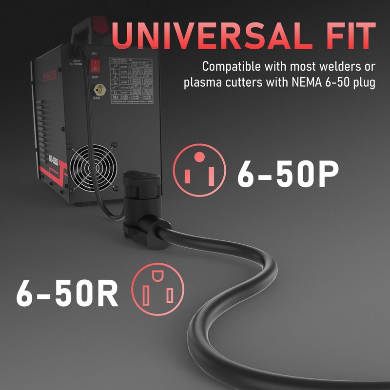 YESWELDER 40ft 250 Volt Welder Extension Cord 10 AWG Power