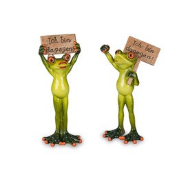 formano Set of 2 Funny Frogs Frog as Demonstrator with Sign Figure Frog Couple