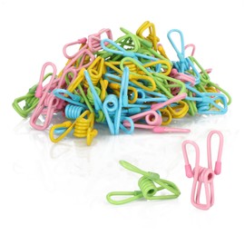 com-four® 50 x Metal Clothes Pegs - Durable Towel Clips in Bright Colours - Beach Towel Clips (Colourful Pegs - 050 Pieces)