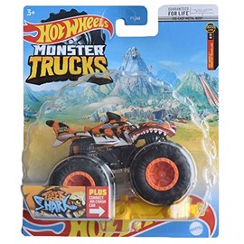 Hot Wheels Monster Trucks Tiger Shark, Plus Connect and Crash Car 20/75