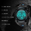 Men's Digital Sports Wristwatch, Multifunctional, LED Display, Outdoor Wristwatch, 01-blue,