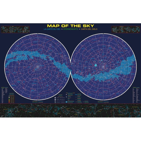 EuroGraphics Map of The Sky Poster, 36 x 24 inch
