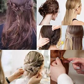 FATASH 150Pcs Hair Grips Clips Bobby Kirby Pins - Secure Hold for Women and Girls - Waved Slides, Curved Hair Pins - Decorative Hair Bun Pins - Mix