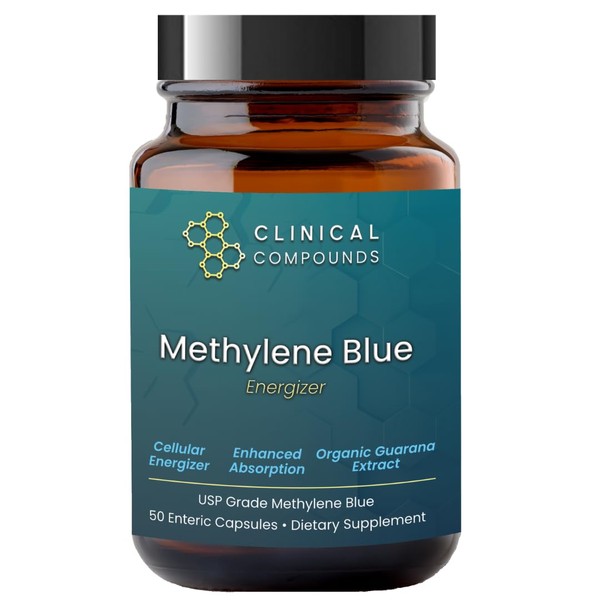 Methylene Blue (USP Grade) Pharma Grade Capsules, 50 Capsules, with