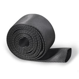Flylin Universal Polyester Winch Rope Sleeve, Black Winch Cable Cover, Winch Rope Protector, Water Resistant, 5cm x 2m