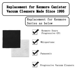 8-Pack CF-1 Foam Filters Compatible with Kenmore Sears Progressive, Progressive & Whispertone, Panasonic Models, Including 86883, 86880, 20-86883, 2086883, 8175084