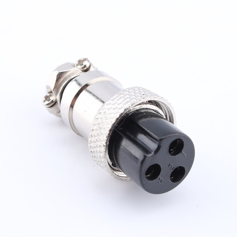 1 Set GX16 3Pins Aviation Plug Socket 3 Pin Screw