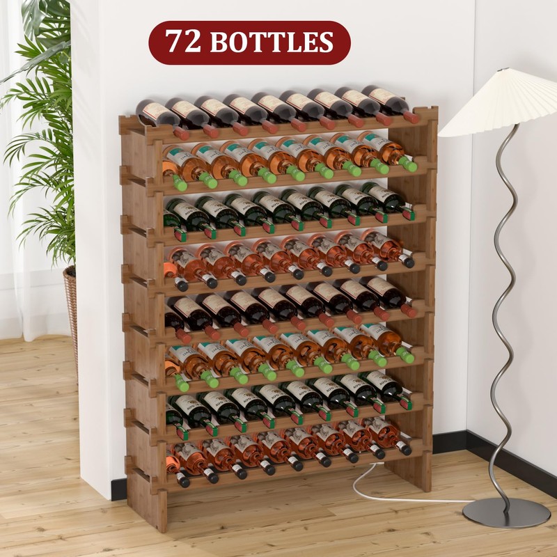 Domax Wine Rack Freestanding Floor - 72 Wine Bottle Holder