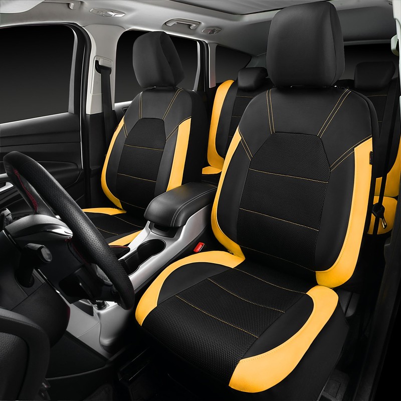 CAR PASS Leather Seat Covers, Breathable Universal Car Seat Cover