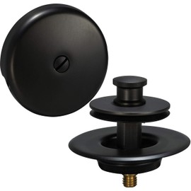 AB&A 60171 Tub Drain Trim Kit with Push eN Lift Stopper, One-Hole Overflow Plate, Converter Bar, and Press-in Strainer Cover, Oil Rubbed Bronze
