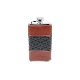 iSavage 4oz Leather Wrapped Hip Flask-YM156