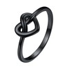 Silvora 925 Sterling Silver Knot Ring Black Promise Ring Heart