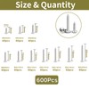 Zmbroll 600Pcs Silver M2 Pan Head Self-Tapping Screws,Phillips Cross Round