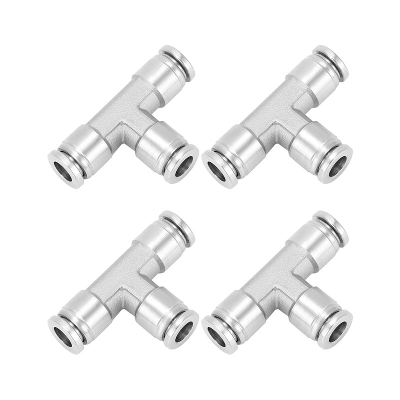 QWORK 1/4" OD Union Tee Stainless Steel 3 Way Tee