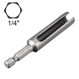 TA-VIGOR 8mm Nut Driver, 1/4 Quick-Change Hex Shank Slotted Drill Bit Socket Wrench Tool, 3 Inch Length Nut Extractor Socket for Extended Reach