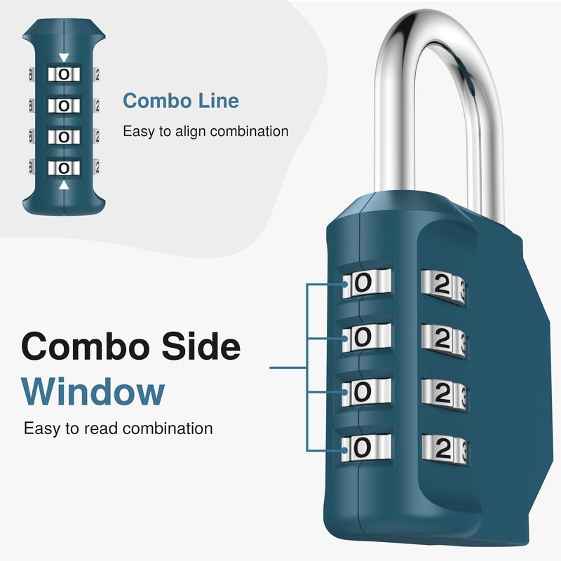 Puroma Combination Lock 2 Pack 4 Digit Waterproof Locker Locks