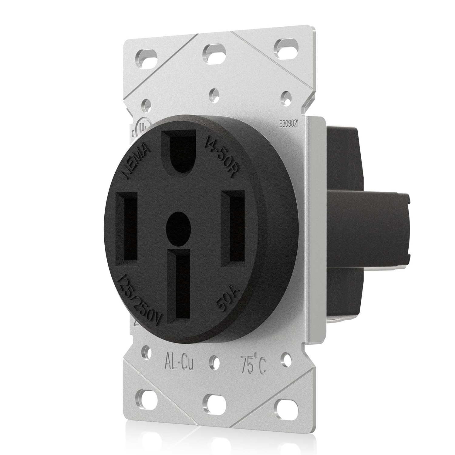 AIDA NEMA 14-50R 50 Amp 125/250 Volts 3 Pole, 4 Wire Grounded Flush ...