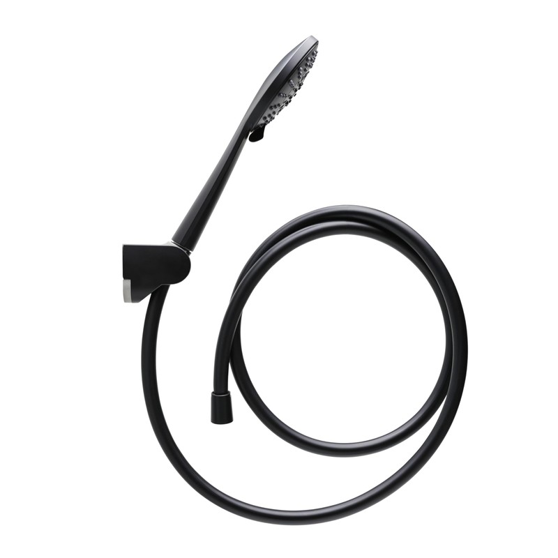 Wirquin Black Roma 5 Jet Shower Head & Hose