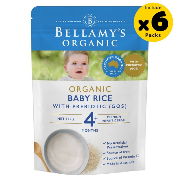 Bellamy's Organic 6 x 125g - Special Bundle, Baby Rice 6 x 125g (Expiry 09/2023)