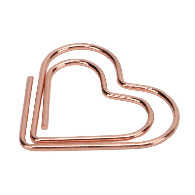 100Pcs Paper Clips Rose Gold Unique Shape Electroplating Process Lightweight