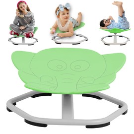 WVUKC Kids Chair, Sensory Swivel Chair, Spinning Chair for Autistic ADHD Kids, Sit and Spin Training Body Coordination, 360° Spinning Seat, Metal Base, Non-Slip, Elephant (Light Green)