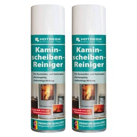 HOTREGA HOTREGA Kaminscheiben Reiniger, Hochleistungs-Aktivschaum-Reiniger für Glas, Kunststoffe, Metalle – Entfernung von Ruß, Fett, Öl – 300ml, Mengen:2