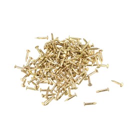 sourcing map Pack of 500 Small Brass Nails 1 x 8 mm (DxL) for Wood DIY Decorative Pictures Boxes Household Accessories Brass Clay
