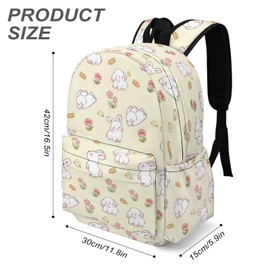 VIVIDSATCH Bunny Backpack Toddler Backpacks 16.5 Inch Oxford Cloth Backpack School Cartoon Backpack for Kids, Girls Cute School Bag