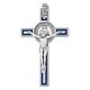 Venerare Marian Crucifix Pendant with Miraculous Medal and Blue Enamel
