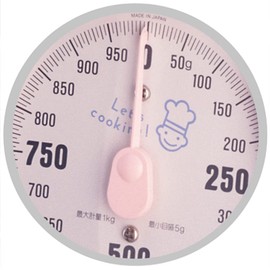 Tanita 1437-NPK Cooking Scale, Kitchen Scale, Cooking, Analog, 2.2 lbs (1 kg), 0.1 oz (5 g) Units, Pink