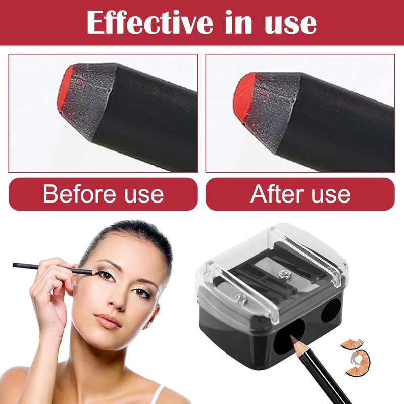 Universal Dual Eyeliner Sharpener Makeup, 2 Pieces 2 Holes Dual