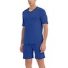 JINSHI Men Short Pajama Set Performance Lounge Sleep Pjs Set
