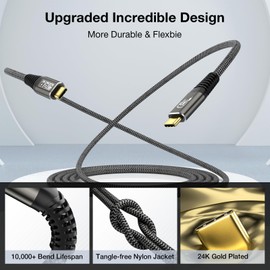 EUDOBEL USB C auf USB C 3.2 Gen2×2 Kabel,Nylon USB C Kabel 1M USB C Datenkabel 20Gbps USB C Schnellladekabel 240W 48V/5A USB C Video Kabel 4K@60Hz kompatibel mit Laptop,Handys,Monitor,USB-C-Geräte usw