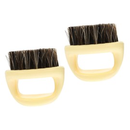 Beavorty 2pcs Portable Beard Brush Multi-use Bristle Comb for Men's Beard Grooming and Hair Removal Gentle Broken Hair Sweep Brush for Barber and Home Use Beige