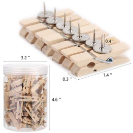 Cork Board Pins, 100 Pieces Push Pins for Cork Board Wood Decoration Wood Color