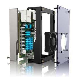 Miuzei Case for Raspberry Pi 4, Raspberry Pi 4b Case with Fan 35mm, with 5V 3A Power Supply, 4 pcs Heatsinks for Raspberry Pi 4 Model B 8gb / 4gb / 2gb