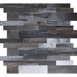 WEIMEISC 5 Sheets Backsplash Tile for Kitchen Peel and Stick, 12" X 12" Self-Adhesive Waterproof, Metal Backsplash Subway Tile, Stick on Tiles Kitchen Bathroom (Light Grey, 5)