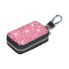 Premium Leather Car Key Chain Case with Rhinestones
