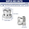 Dosoniko 50pcs M8 Nylon Lock Nuts 304 Stainless Steel Insert