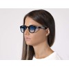 XLAB 8004 Sonnenbrille im Moscot-Stil, Unisex, 48mm, Schwarz/blau schattiert