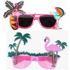 Dusenly 2 x pinke Flamingo-Partybrillen, hawaiianische Partybrille, Flamingo-Sonnenbrille, lustig, tropische