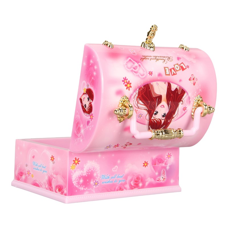 Musical Jewelry Box Large Space Mirror Design Music Jewelry Organizer