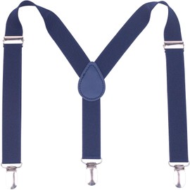 GUCHOL Navy Blue Suspenders for Boy and Girl Adjustable Elastic with Strong Metal Clips Suitable for Kids Toddler Baby
