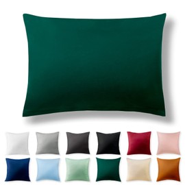 Alreya Renforcé cushion cover, 40 x 60 cm, 100% cotton with YKK zip, super soft pillowcase, cushion cover only, forest green