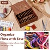 BENECREAT Wooden Bobbins Sewing Threads Kit, Embroidery Floss Organizer Box