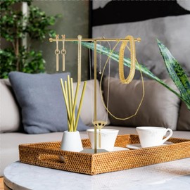 Zwenjuan Schmuckständer,Metall T-Bar Schmuckhalter Ohrringhalter,Schmuck Ständer Schmuck Organizer Halskettenständer Schmuckhalter Hängender für Armbänder,Ohrringe,Ringe,Ketten