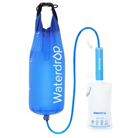 Waterdrop Gravity Water Filter Straw, Camping Water Filtration System, Water Purifier Survival for Travel, Backpacking and Emergency Preparedness, 1.5 gal Bag, 5 Stage Filtration, Pack of 1